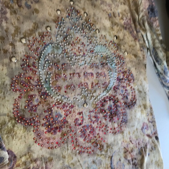 Dressbarn round neck top with front bling - Picture 4 of 7